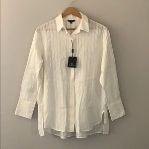 NWT Massimo Dutti Textured Stripe Shirt. Size 8.